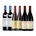 Smagekasse m. 3 x 2 flasker saftige rødvine